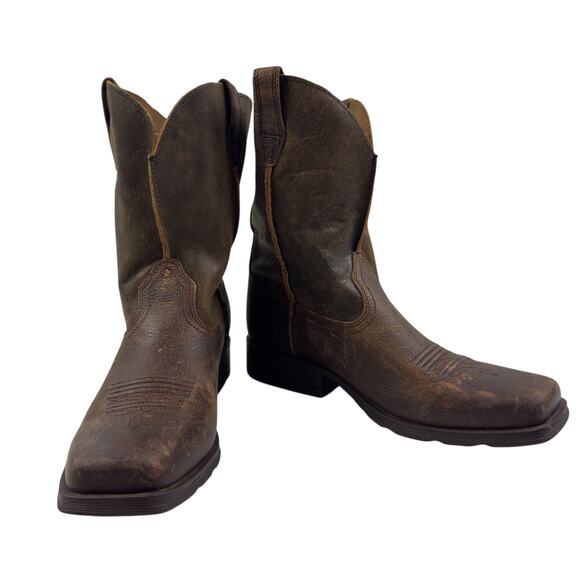 Ariat Shoes - Ariat Western Southwestern Leather Rambler Square Toe Boots Women's Size 5